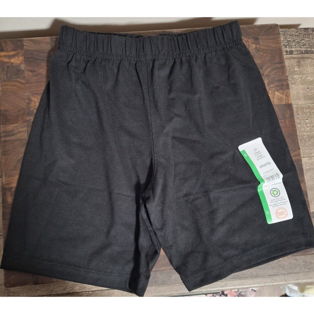 Wonder Nation Kids Soft Knit Jersey Pull On Shorts Blackout‎ Size 5T NWT